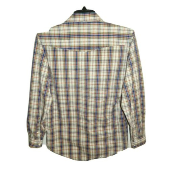 Panhandle Slim Rough Stock Plaid Shirt Men's Medium Pearl Snap Western Cowboy - Picture 6 of 6